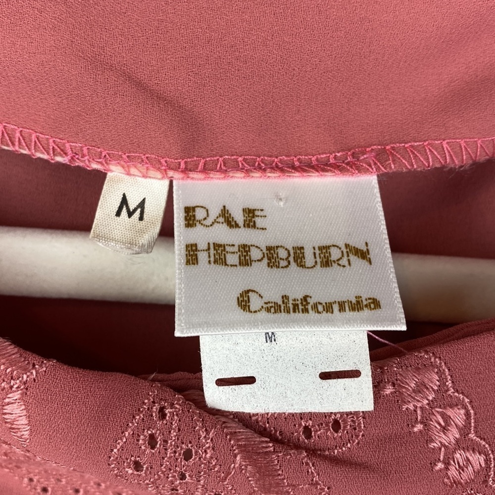 Beautiful Vintage Rose Colored Rae Hepburn Blouse- Size Med - Picture 7 of 12